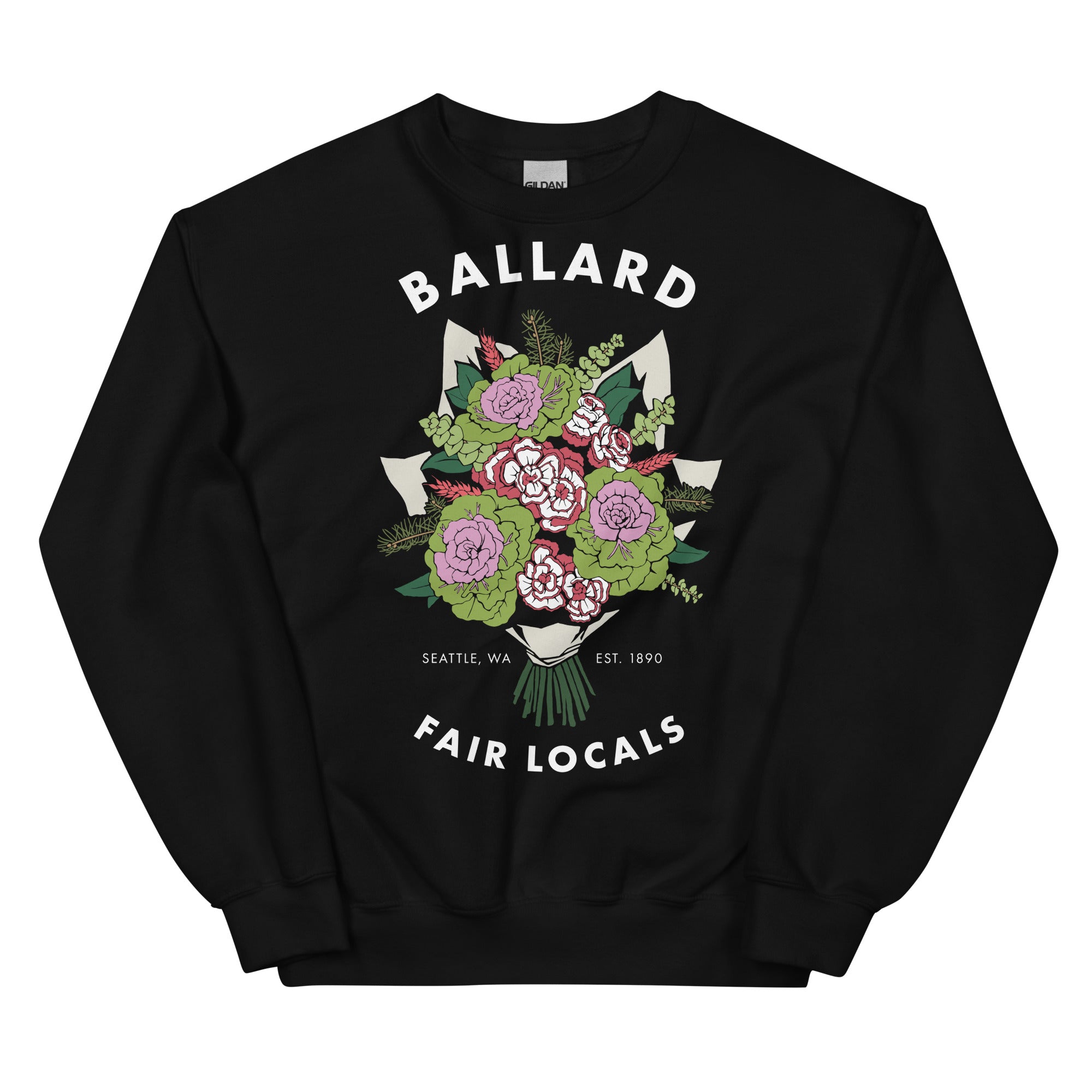 Flower Bouquet Crew Neck Sweatshirt - Ballard | Seattle, WA