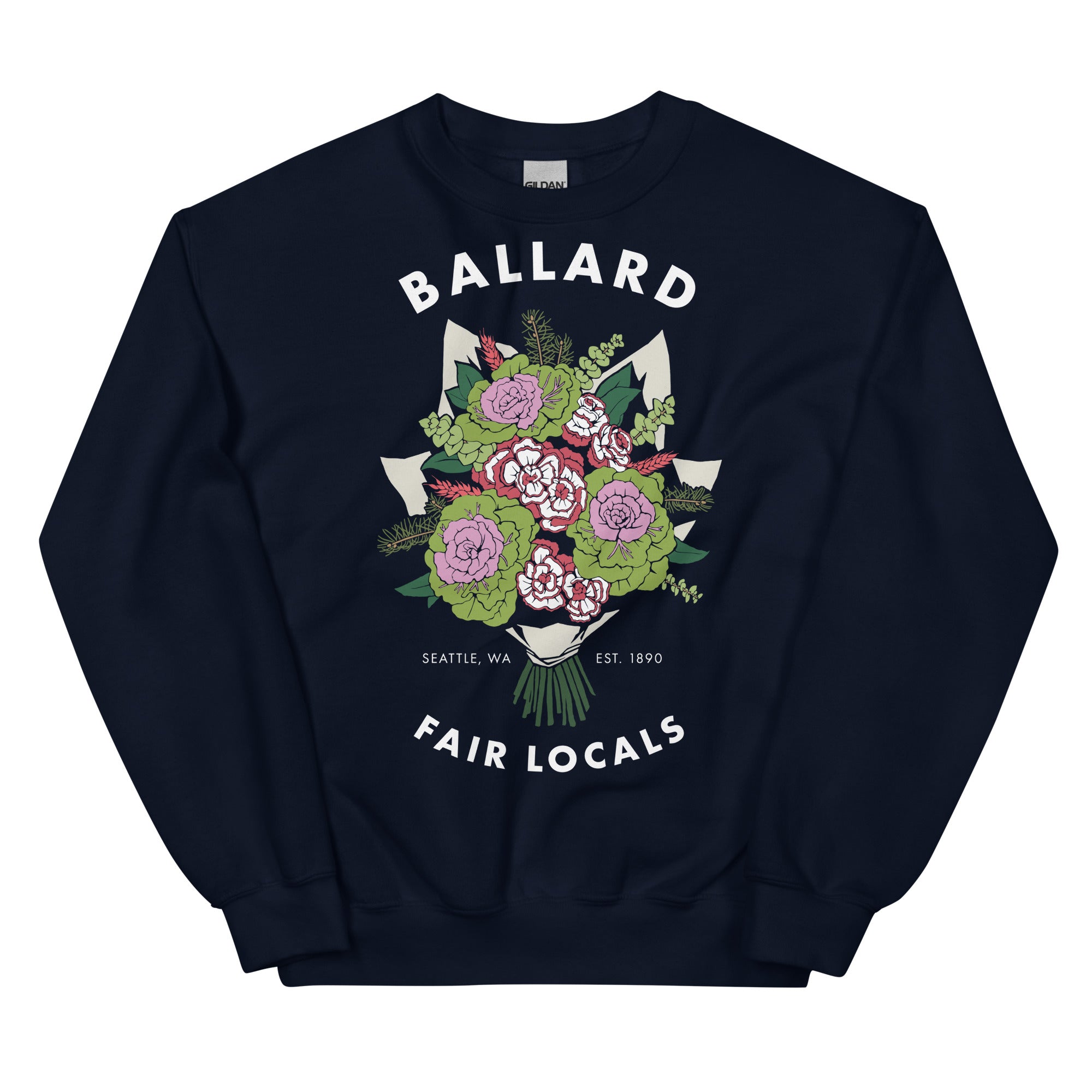 Flower Bouquet Crew Neck Sweatshirt - Ballard | Seattle, WA