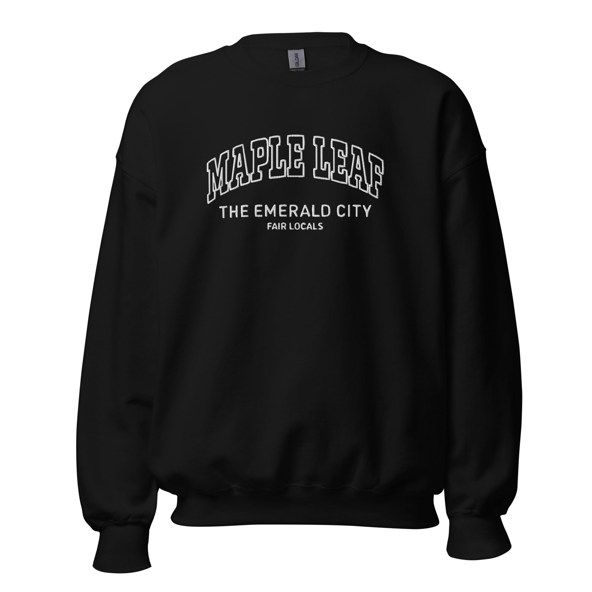 Headline Embroidered Crew Neck Sweatshirt - Maple Leaf | Seattle, WA