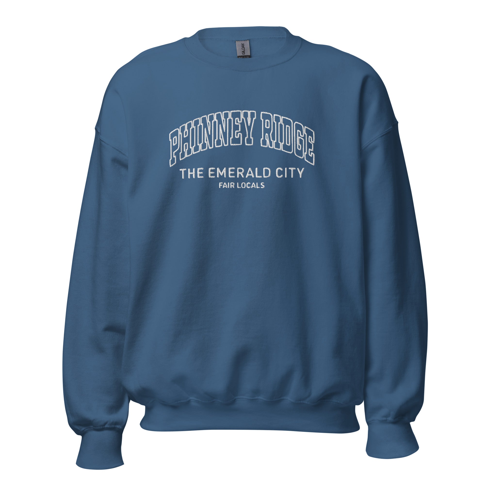 Headline Embroidered Crew Neck Sweatshirt - Phinney Ridge | Seattle, WA